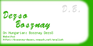 dezso bosznay business card
